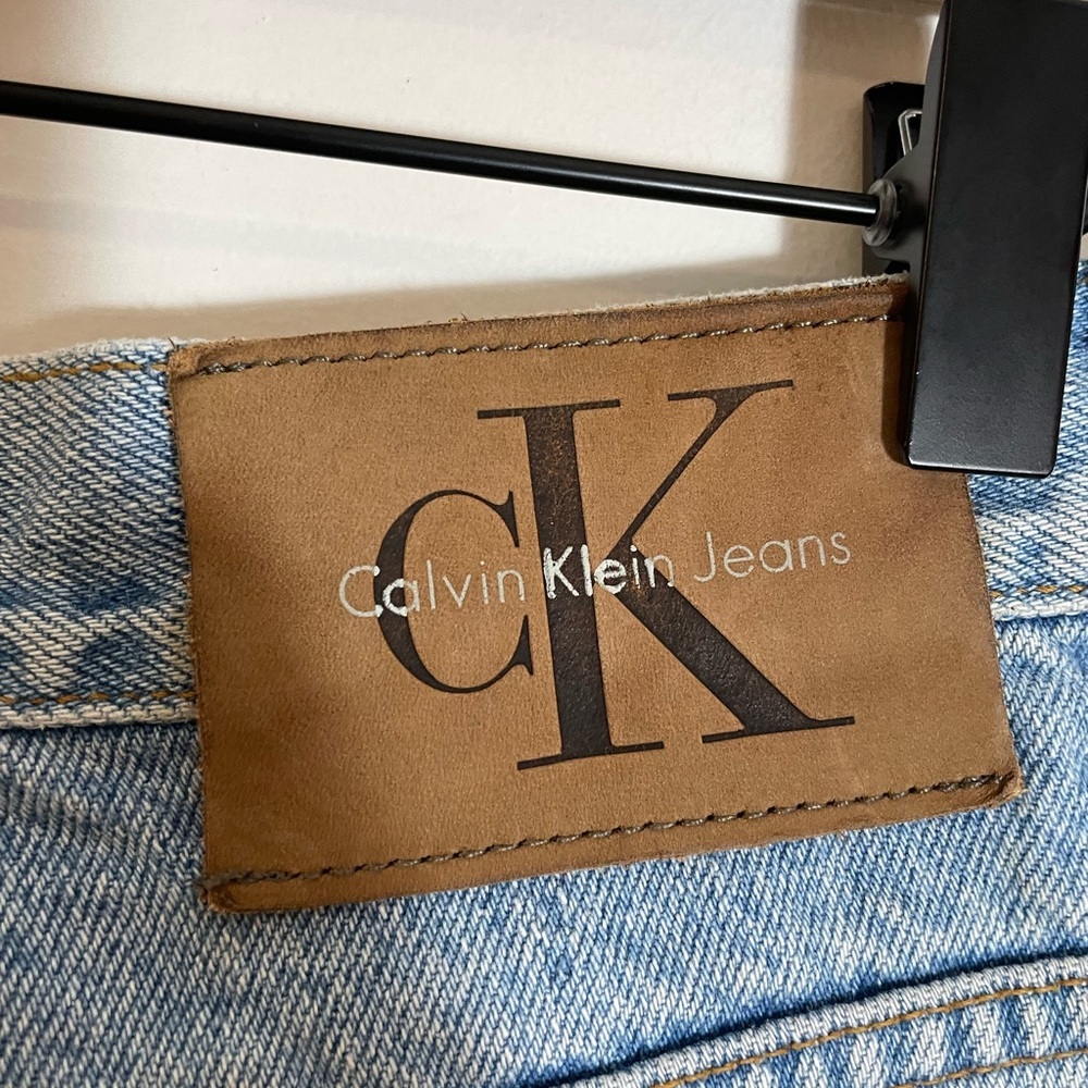 Calvin Klein Vintage 90s Straight Leg Jeans Light Wash High Rise Made USA Sz 12 - Picture 3 of 12